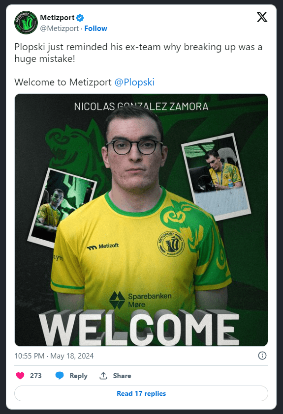 Vitality разработала футболку с полным списком достижений ZywOo