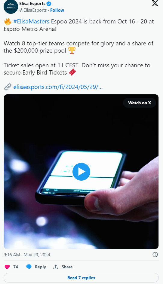Турнир Elisa Masters Espoo 2024 был объявлен и одним из участников является B8n — изображение 2
