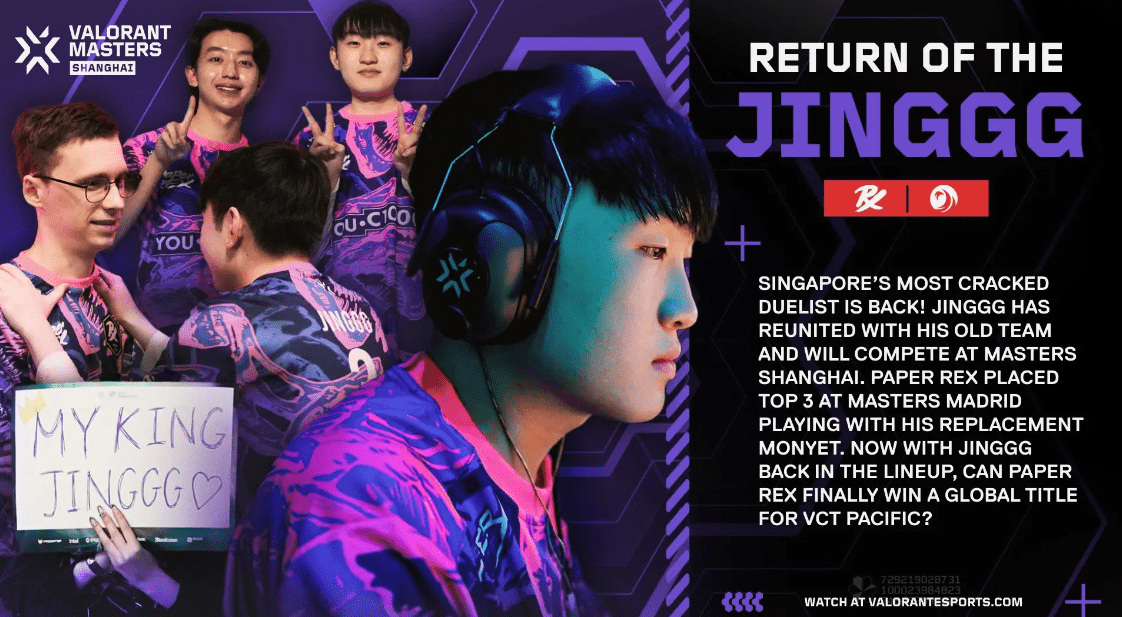 Лучший дуэлист Сингапура возвращается — Jinggg сыграет в стартовом составе Paper Rex на Мастерах Шанхай — изображение 2