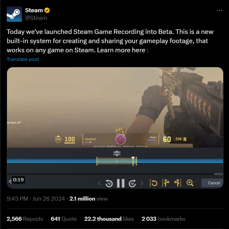 Valve представляет функцию для игроков, чтобы записывать свои игры — изображение 2