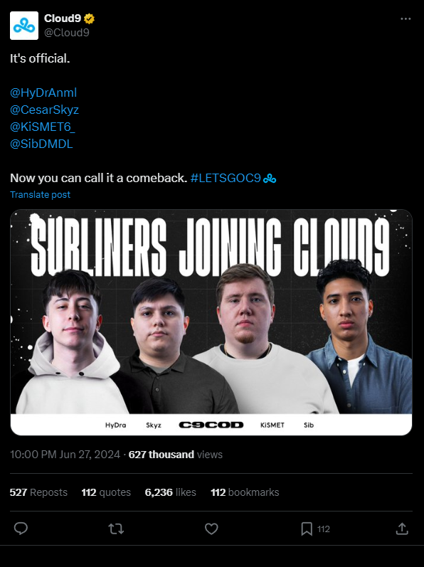 Восстановление Cloud9: будущее киберспорта Call of Duty