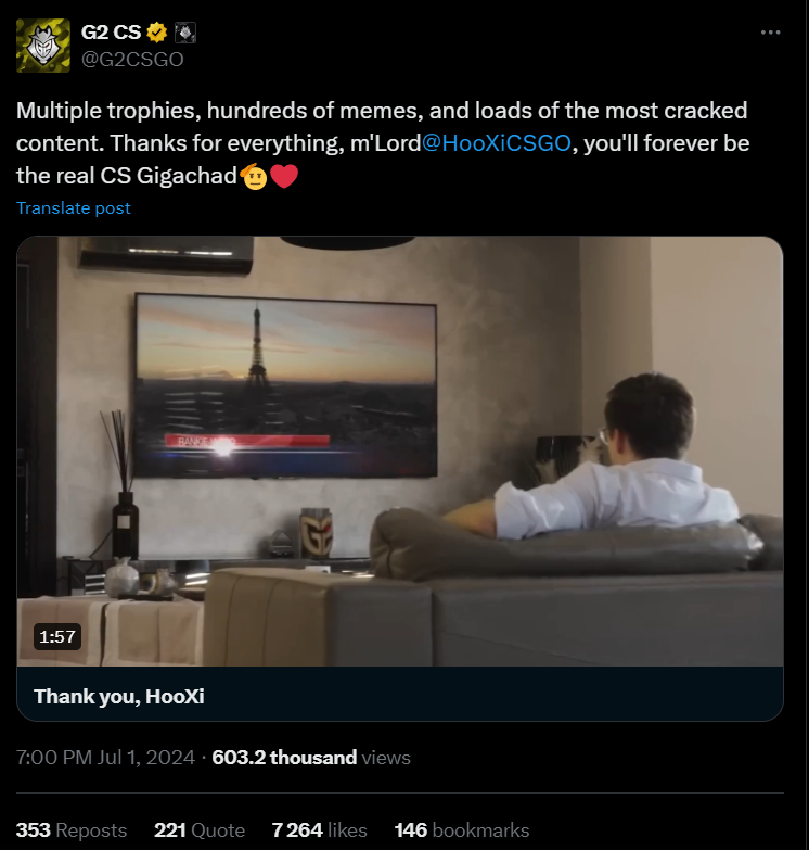 Трудное пребывание HooXi в G2 Esports