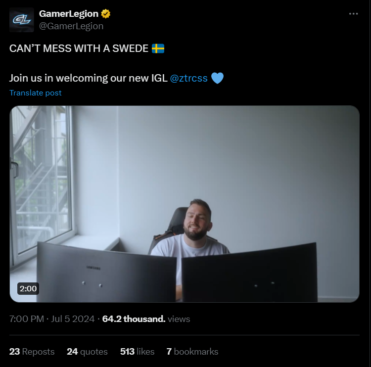 Прибытие ztr вызывает обновленный оптимизм у GamerLegion