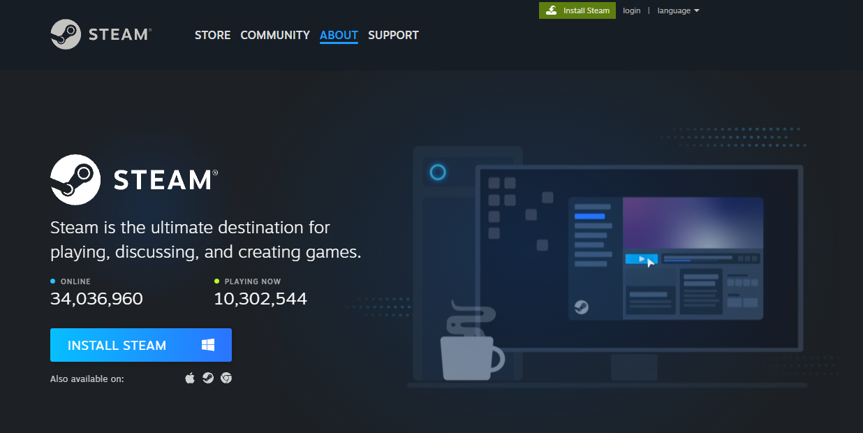 Установка Steam
