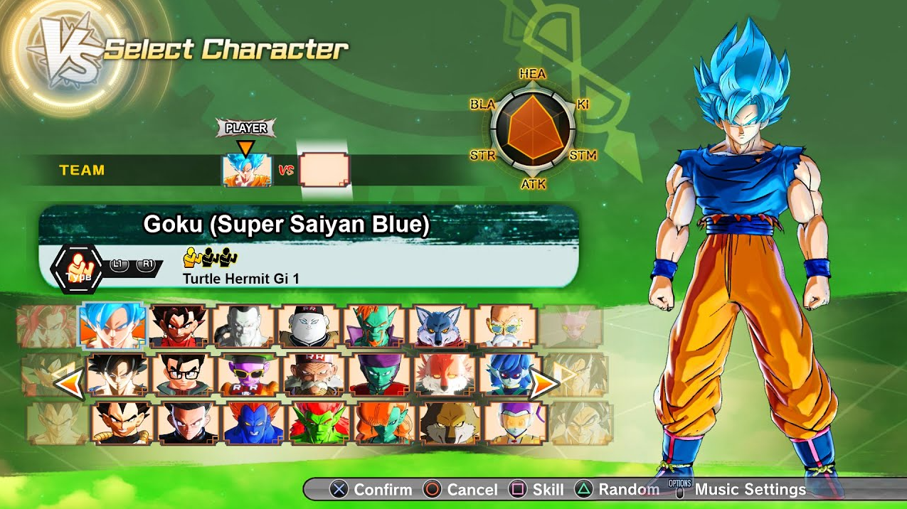 Dragon Ball Xenoverse Hero Selection