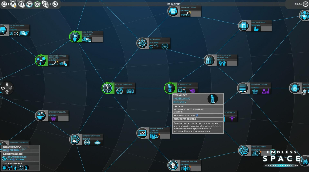 ENDLESS&trade; Space - Definitive Edition web of abilities