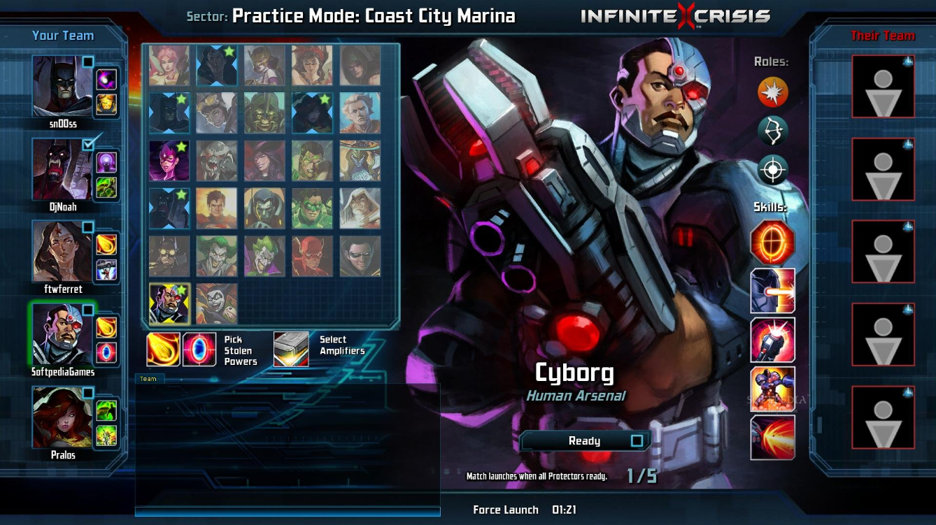 Infinite Crisis heroes and interface