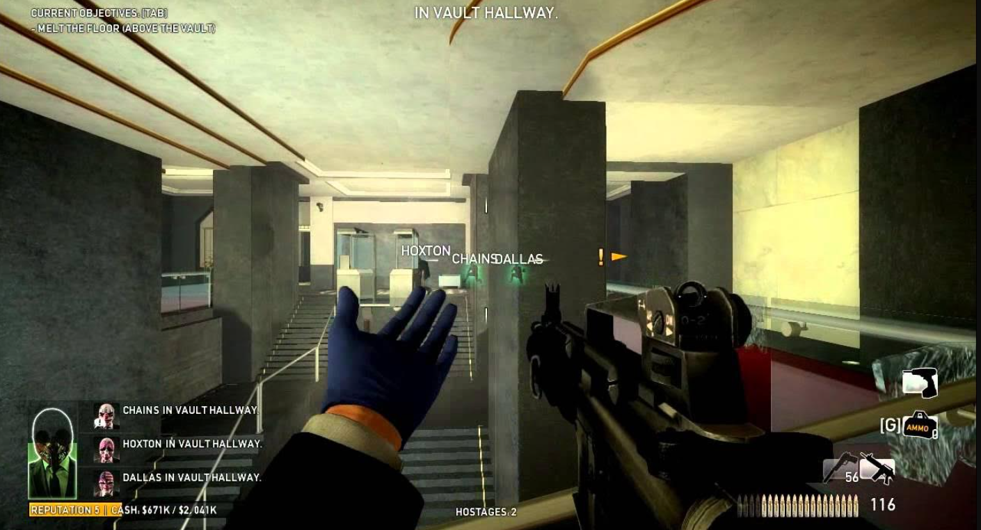 PAYDAY The Heist в здании с оружием