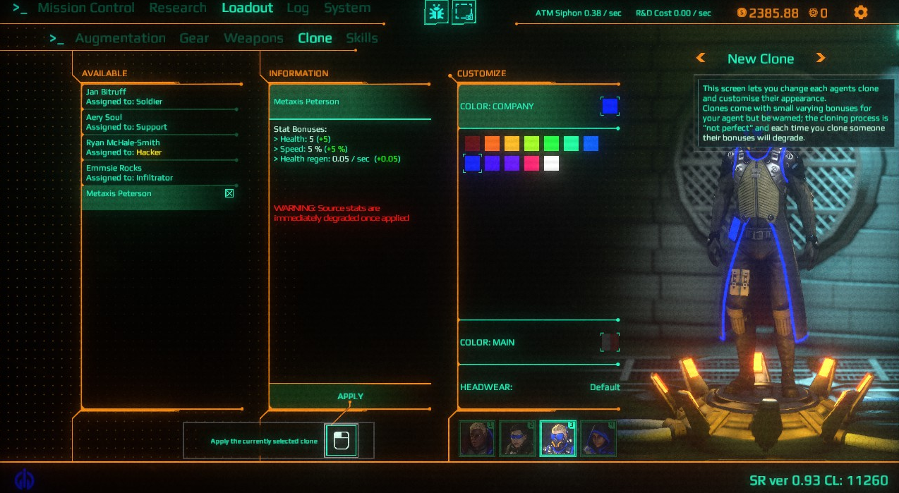 Satellite Reign кастомизация персонажа