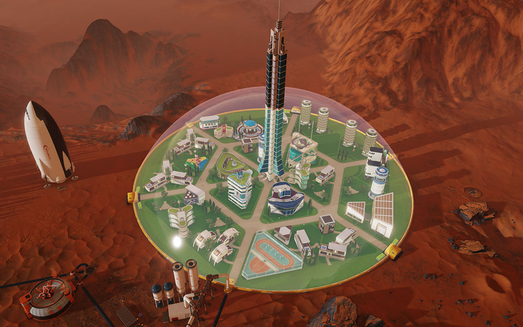 Surviving Mars settlement in the city