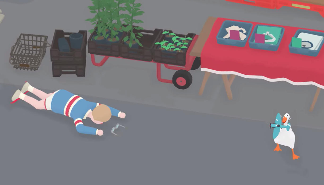 Untitled Goose Game goose and boy