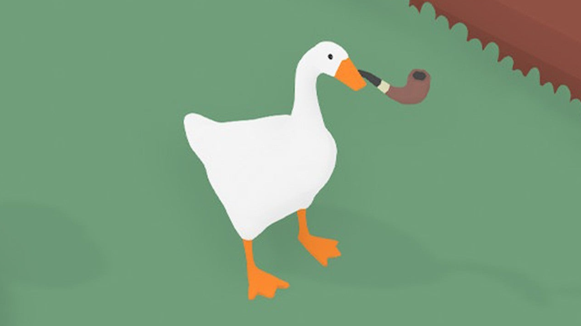 Untitled Goose Game goose with a pipe