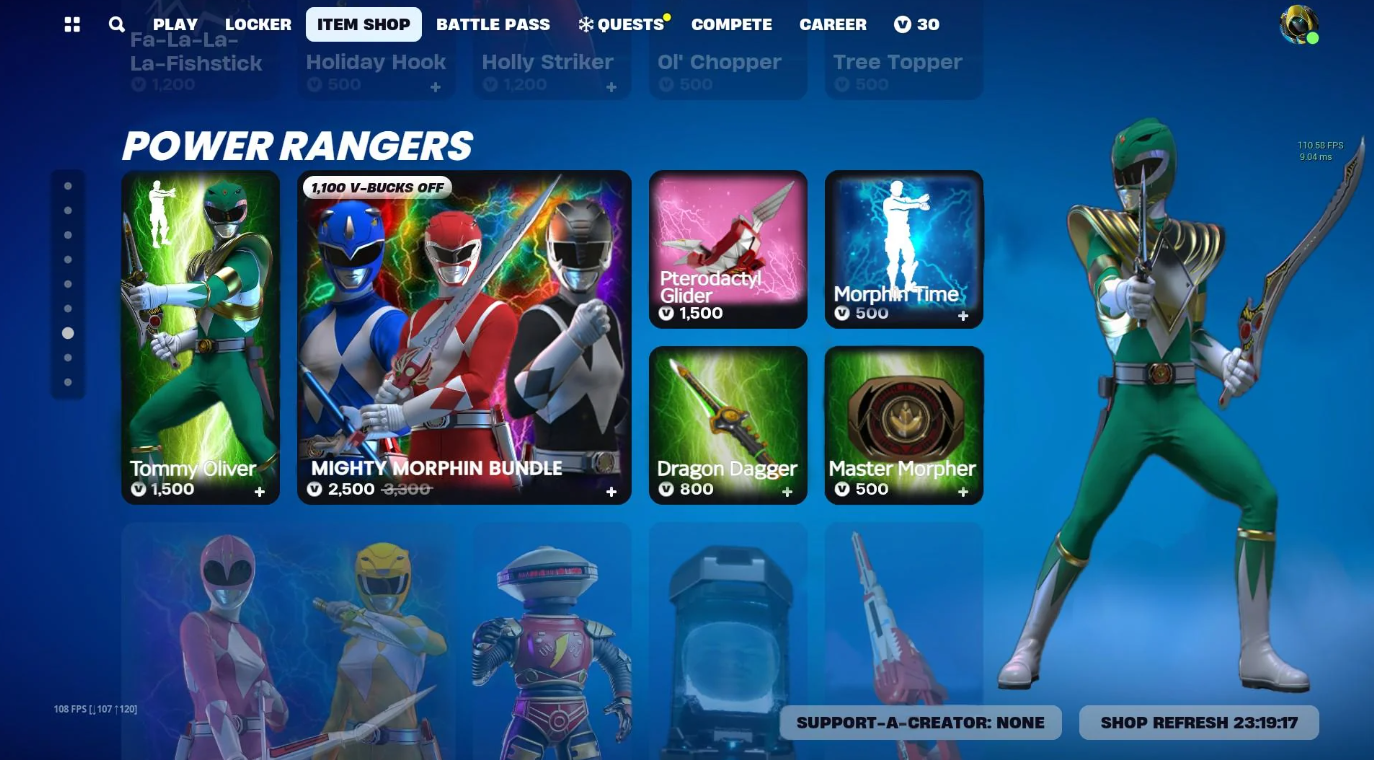 Fortnite and Power Rangers