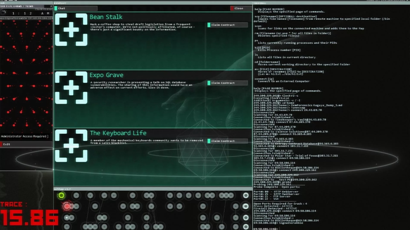 Hacknet's plot and gameplay