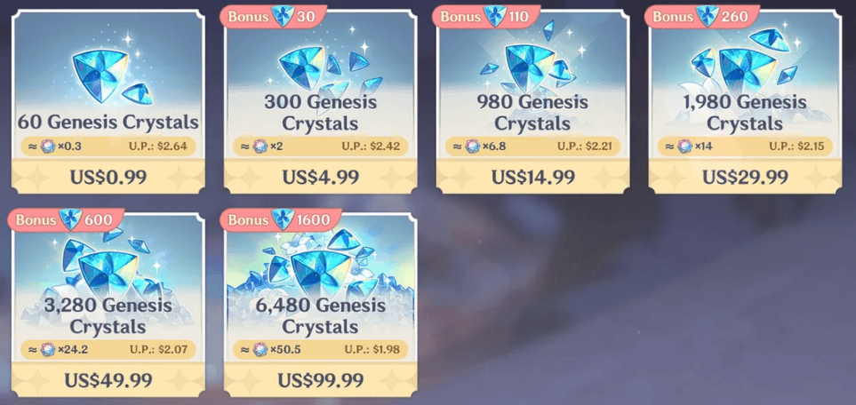 В Genshin Impact 600 камней