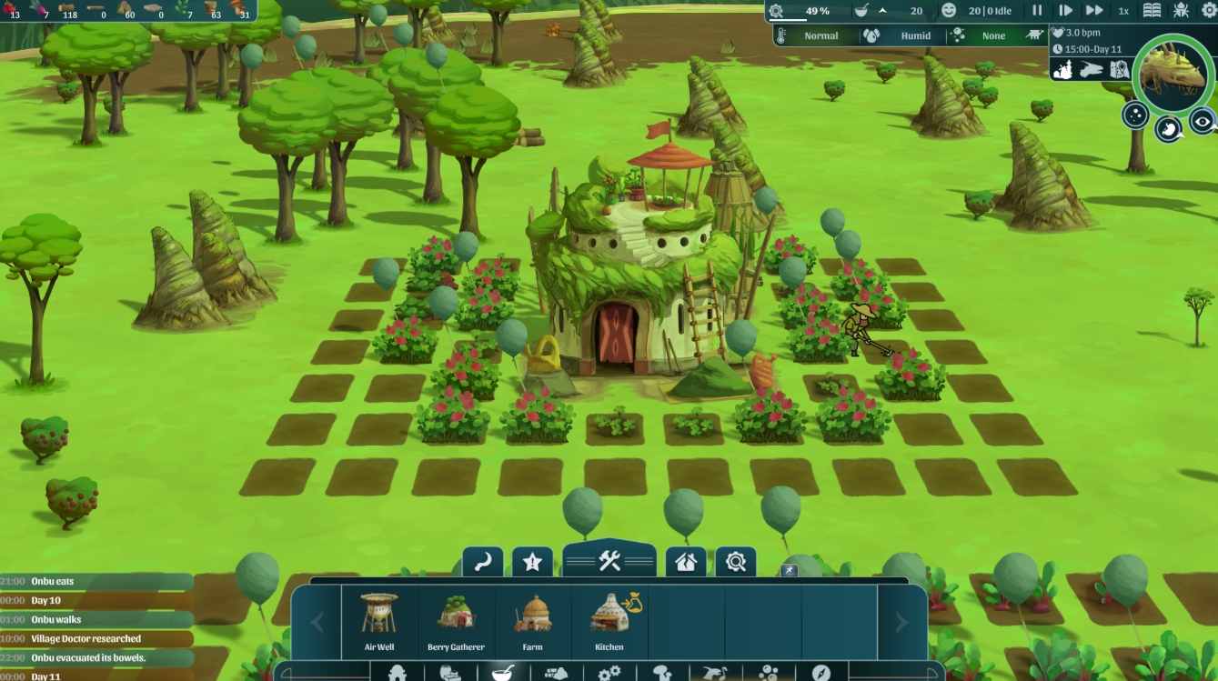 Unusual game mechanics The Wandering Village