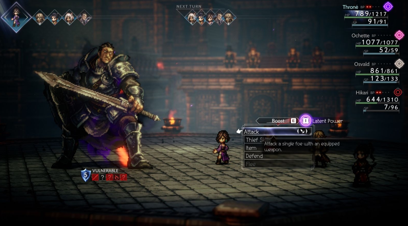 Character classes and combat system in Octopath Traveler II