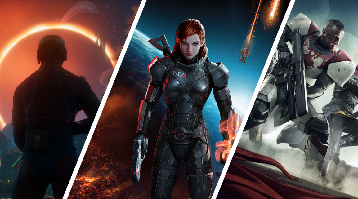 Сцена космического боя в условиях невесомости