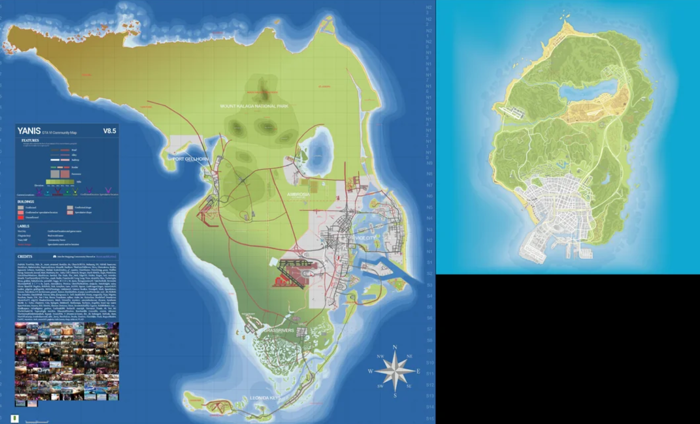 Сравнение карт GTA 6 и GTA 5