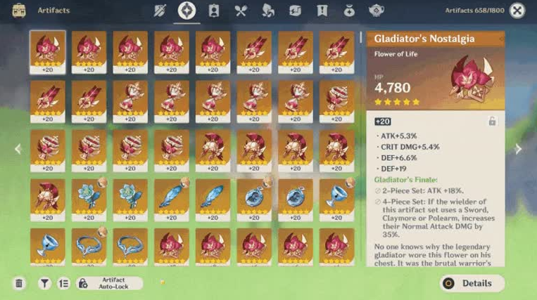 Новые артефакты Genshin Impact: характеристики комплекта 6.6