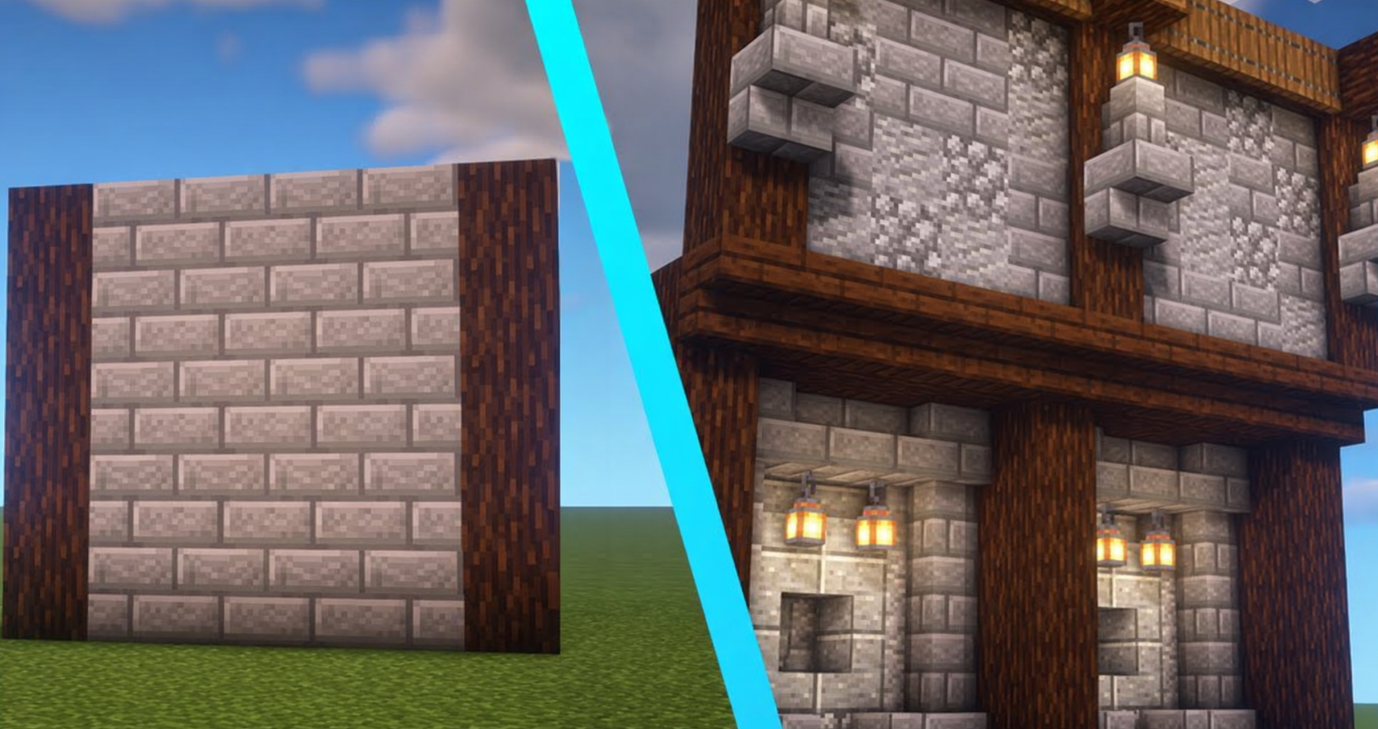 Детальный дизайн стены в Minecraft