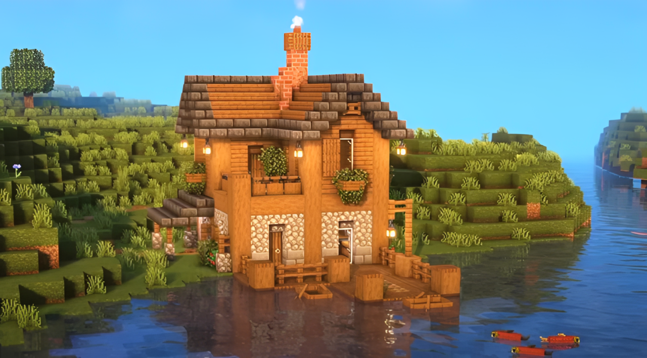 База в Minecraft на равнине