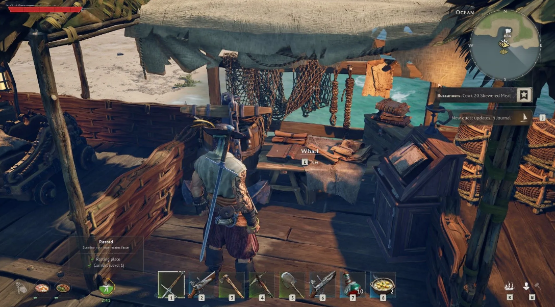 сцена торговли пиратского торговца